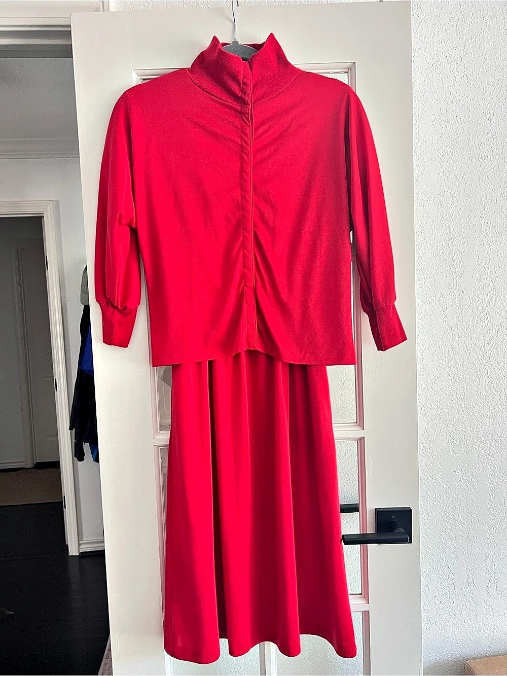 Vintage Red Midi Dress Set